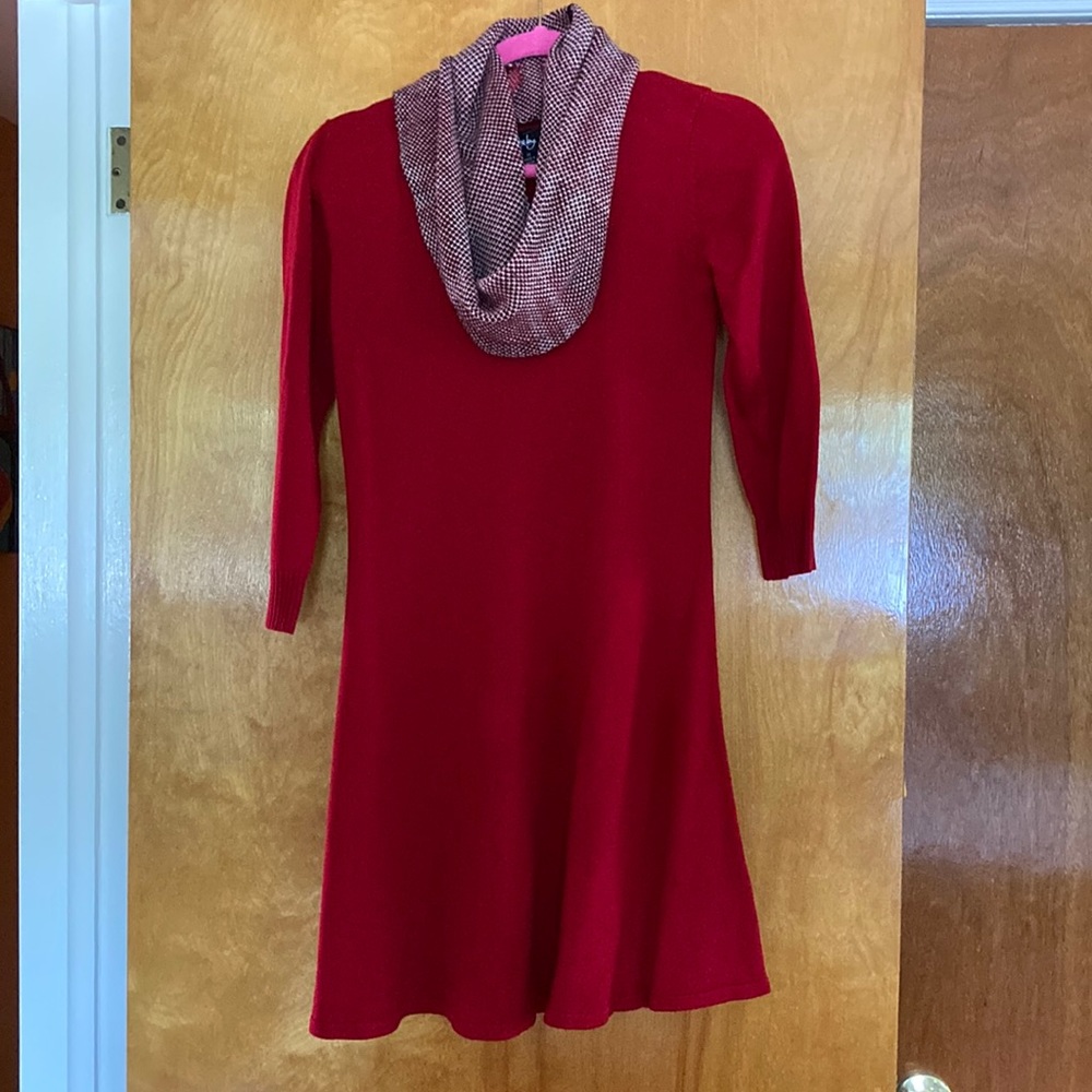 Sweater Dress and Scarf Set